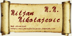 Miljan Nikolajević vizit kartica
